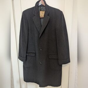 🖤 Vintage Cashmere Wool Long Classic Men's Coat shoulder pads